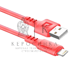 Кабель Defender F207, USB 2.0 (AM) - Apple Lightning (M), 1метр, 2.4А, силиконовая оплетка, красный.