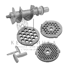 Мясорубка электрическая Maunfeld MF-233WH белый, 1360 Вт, 1.5 кг/мин, реверс, металлический лоток, насадки - 5