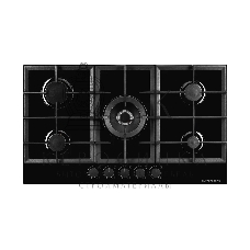 Газовая варочная панель Kuppersberg FG 95 B, закаленное стекло, ширина 90 см, 5 газовых конфорок, WOK конфорка(4,2 кВт), автоподжиг, газ-контроль, чугунные решетки, черный