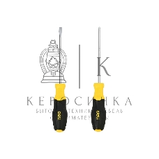 Набор отверток Deli DL630002N 2шт SL6x125 + PH2x125 сталь Cr-V, двухкомпонентная прорезиненная рукоять