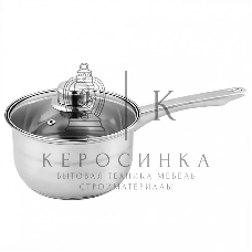Ковш WEBBER BE-155/2 из нерж стали со стеклянной крышкой (d=16; 1.9 л) (12)