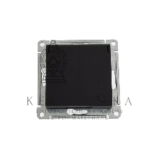 Механизм розетки 1-м СП AtlasDesign 16А IP20 с заземл. защ. шторки с крышкой карбон