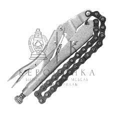 Зажимные клещи цепные с фиксатором Deli DL20018 230мм, длина цепи 450мм, регулировочный винт