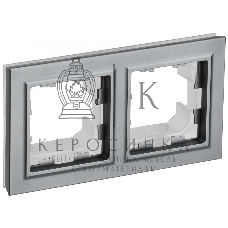 Рамка 2-местная IEK BRITE РУ-2-БрС-44 IP44 сталь