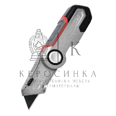 Строительный складной нож с Т-образным лезвием Deli DL030 в комплекте 3 запасных лезвия SK2, рукоятка из цинкового сплава с резиновыми вставками