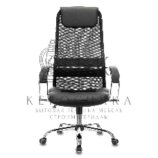 Кресло руководителя Бюрократ CH-608SL/BLACK TW-01 TW-11 черный, искусст.кожа/ткань, крестовина хром, спинка сетка