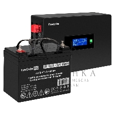 Комплект Источник бесперебойного питания EX295992RUS + батарея 33Aч EX282974RUS 1шт (инвертор, синус, для котла, PF=1, настенный) ExeGate IdealSine SR-600.LCD.2SH <600VA/600W, чистая синусоида, цветной LCD-дисплей, 2*Schuko, крепление настенное, черный> +