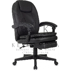 Кресло руководителя Бюрократ CH-868N-BF черный, эко.кожа, крестов. пластик подст. для ног