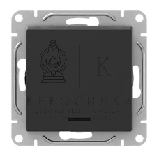 Механизм выключателя EKF UP1-SWB-14 одноклавишный, с подсветкой, черный Эпика