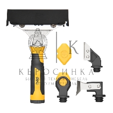 Шпатель-скребок многофункциональный 6-в-1 Deli DL365108 прорезиненная рукоятка
