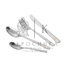 Набор столовых приборов LARA LR10-12/24 PHOENIX 24 пр, зеркальная полировка, остр. вилка, лазер, позолота