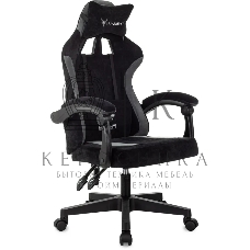 Кресло игровое Knight Wolf черный/серый крестов. пластик