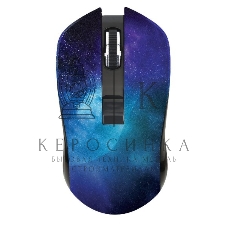 Мышь беспроводная Qumo Office M27 Universe синий, 1600 dpi, радиоканал, USB, кнопки - 4