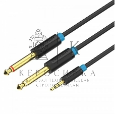 Кабель Vention аудио Jack 3,5 мм M/2Jack 6,5 мм M - 2 м