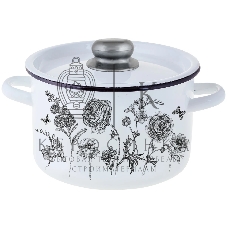 Кастрюля Appetite 1с16с/1 JE TAIME с крышкой, эмалированная сталь, цилиндрическая 2,9 л