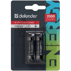 Аккумуляторная батарея Defender HR6-2BL 2100 mAh АА, Ni-MH, блистер, 2 шт.