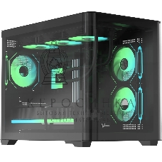 Компьютерный корпус AeroCool/Formula Crystal U2M Floe черный без БП mATX 1xUSB 3.0 1xUSB3.1 audio bott PSU