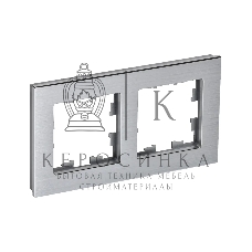 Рамка 2-местная IEK BRITE РУ-2-1-БрА металл алюминий