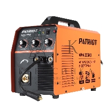 Полуавтомат сварочный инверторный PATRIOT WMA 205MQ MIG/MAG/MMA, полуавтоматическая сварка в среде газа (MIG/MAG) стальной и флюсовой проволокой 0.6/0.8 мм, сварка электродом (MMA) до 4мм, сварочный ток в режиме MIG: 40-200А; сварочный ток в режиме MMA: 4