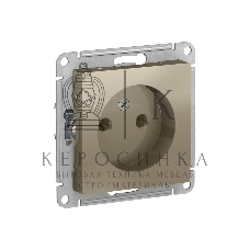 Механизм розетки 1-м СП AtlasDesign без заземл. 16А шампань SchE ATN000541