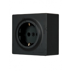 Розетка 1-мест. с заземл. LETO ПБТ черный бархат LEZARD 752-4200-122B
