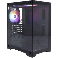 Компьютерный корпус 1STPLAYER MIKU Mi2 черный mATX 3x120мм LED fans Mi2-BK-3F1