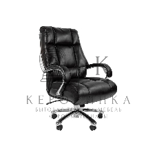 Кресло офисное Chairman 405 экокожа, хромированный металл, газпатрон 4 кл, ролики BIFMA 5,1, механизм качания