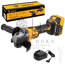 Угловая шлифовальная машина бесщеточная DEKO DKAG-125, 20В, 1*4.0А·ч