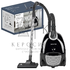 Пылесос с тканевым пылесборником Eurostek EVC-2001 черный, максимальная мощность 2000 Вт., мощность всасывания 380 Вт