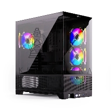 Компьютерный корпус ABR MINI PRO (1хUSB 3.0, 1хUSB Type-C, HD Audio, 4xRGb Fan, ATX, Micro-ATX, ITX)
