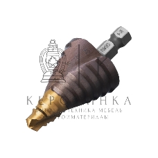 Сверло ступенчатое Denzel 9-12-15-18-21-24-27-30-33-36 мм, Р6М5К5, 6-гр. хвостовик 723615