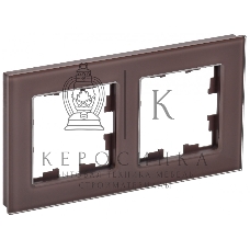 Рамка 2-местная IEK BRITE РУ-2-2-БрТБ стекло темная бронза