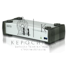 Переключатель, электрон., ATEN KVM+Audio+USB 3.0, 1 user USB+DP => 2 cpu USB+DP, со шнурами DP 2x1.5м.+USB 2х1.8м., 3840x2160 30Hz, настол., исп.стандарт.шнуры, без OSD, некаскад., (DisplayPort ver 1.1)