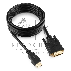 Кабель HDMI-DVI Cablexpert CC-HDMI-DVI-10, 19M/19M, single link, медь, позол.разъемы, экран, 3.0м, черный, пакет