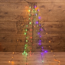 Елочная гирлянда с кольцом Neon-night, 7 нитей по 1,8 метра, цвет диодов мультиколор, не соединяется