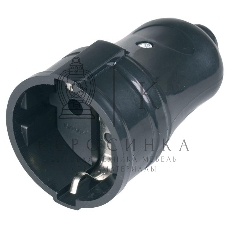 Розетка Iek ERP10-16-01-K02 РПп10-02-Ст разборная прямая с з/к 16А черная