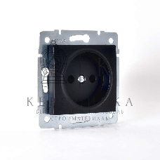 Механизм розетки 1-м СП Karina 16А IP20 без заземл. термопласт черный бархат LEZARD 707-4288-121B
