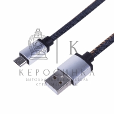 Кабель Rexant USB кабель MicroUSB, шнур в джинсовой оплетке