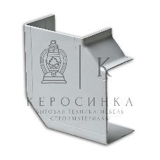 Угол плоский (поворот на 90град.) 100х60 бел. Рувинил ПВР-100х60