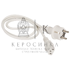 Шнур питания Lanmaster C13-Schuko прямая, 3х0.75, 220В, 10А, белый, 1.8 метра
