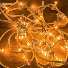 Гирлянда Neon-night LED Galaxy Bulb String 10м, белый каучук, 30 лампx6 LED теплый белый, влагостойкая IP65