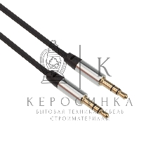 Аудиокабель AUX Rexant 3.5 мм шнур плоский 1 м черный