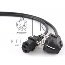 Кабель питания Gembird 1.8м, VDE(0.75мм), черный, с зазем., пакет