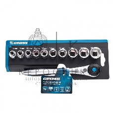 Набор торцевых головок Gross трещотка 120 зубьев, 3/8