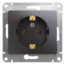 Механизм розетки 1-м Glossa 16А 250 В с заземл. графит SchE GSL001343