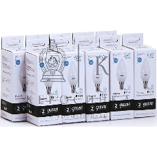 Лампа светодиодная Gauss Elementary 6Вт цок.: E14 свеча 220B 4100K св. свеч. белый. ней. C37 (упак.: 10 шт)