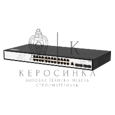Коммутатор управляемый SNR уровня 2+, 24 порта 10/100/1000Base-T, 4 порта 1/10G SFP+, встроенный БП ~220V AC