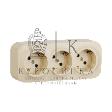 Блок розеток Quteo с предварительным подключением 3x2К+З со шторками, 16A, 250 В, IP 20, Слон. кость