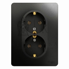 Розетка 2-м Glossa 16А с заземл. в сборе антрацит SchE GSL000724