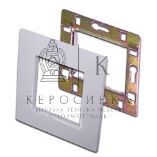 Рамка 1-постовая 45х45, с суппортом, белый